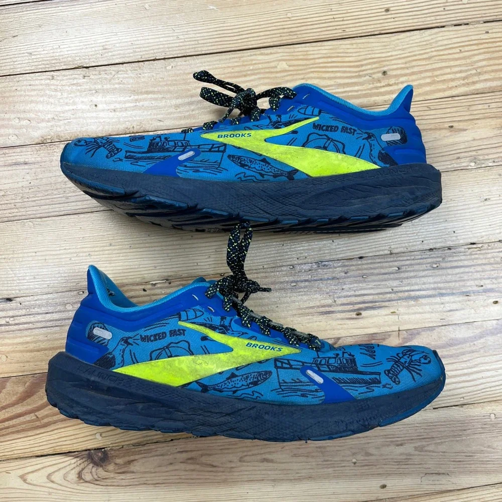 Brooks Launch 9 Fresh Catch Blue Nautical Lobster Running Shoes Womens 8.5 READ